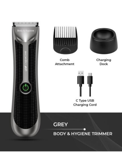 Ikonic Me Beard and Body Waterproof Trimmer with Upto 90 Minutes Runtime - Silver