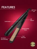 Ikonic Professional Simply Straight Hair Straightener with Auto Controlled Heat Setting - Black