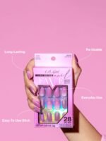 L.A.Girl Luxe Shine Nail Fave Artificial Nail Tips-Excite Me -28 Pc Kit