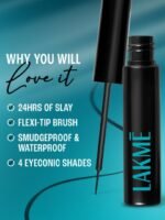 Lakme 9 to 5 Eyeconic Liquid Eyeliner Smudgeproof, Waterproof - Black, 4.5 ml