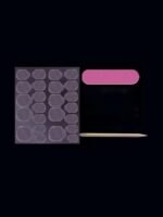 The Pink Truck Set Of 24 Reusable Nails & Application Kit- Creamy Shine With Bow & Pearls