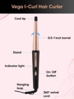 VEGA VHCH-05 I-Curl Hair Curler with 0.5 Inch-1 Inch Barrel & Quick Heat-up Technology