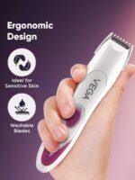 VEGA Women Feather Touch 4-In-1 Trimmer for Trimming Eyebrows Face & Bikini Area