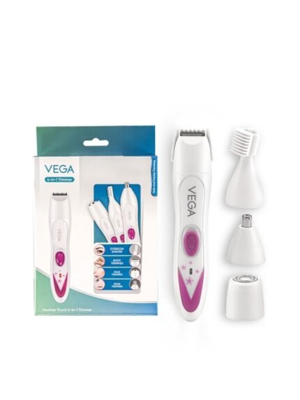 VEGA Women Feather Touch 4-In-1 Trimmer for Trimming Eyebrows Face & Bikini Area